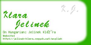 klara jelinek business card